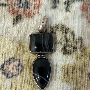 Silver and stone pendant